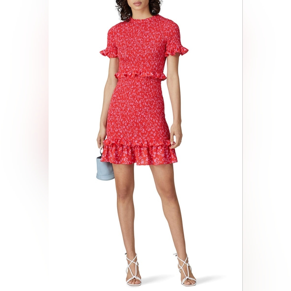 Likely Red Floral Ruffle Mini Dress - Picture 2 of 10